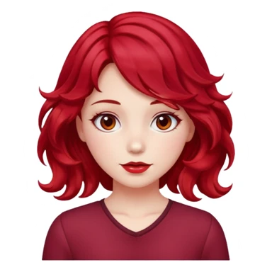 Soft girl with Cherry red wavey medium size hair  sticker