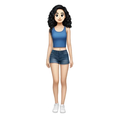 Hania amir, teen, full body, aesthetic, well detailed, black hair sticker