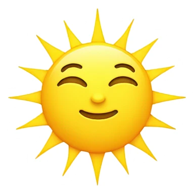 Yellow sun, radiating yellow beams sticker