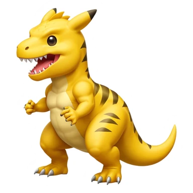 Picachu GigaChad t-rex sticker