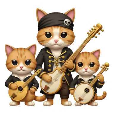pirate cats with one eye closed with band sticker
