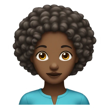 black woman with curly hair and blu eyes  sticker