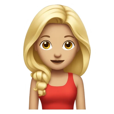 blonde girl in a red open dress sticker