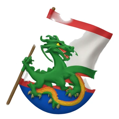 warior flag with a dragon on it sticker