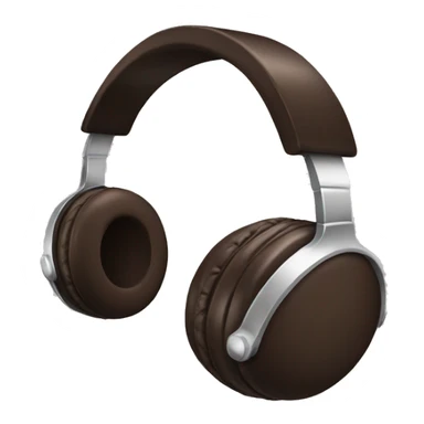 headphones dark brown with silver details sticker