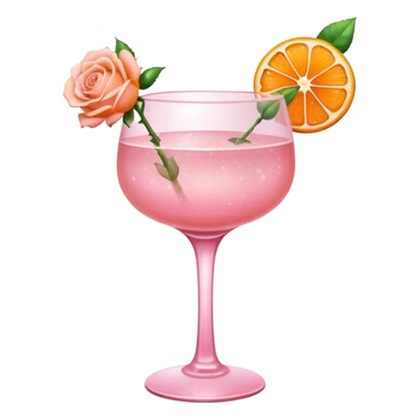Glittery rose mocktail with orange light pink roses sticker