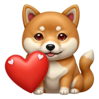 Shiba Jasper two red hearts sticker