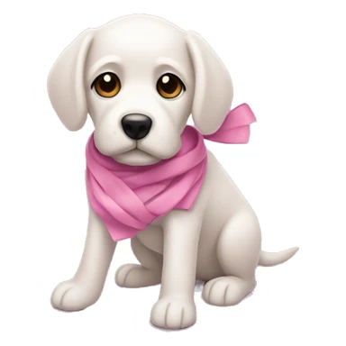 perro tierno con lazo color rosa  sticker