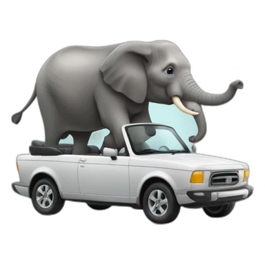 Voiture sur elephant sticker