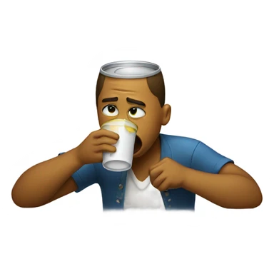 Crying face with drink sticker