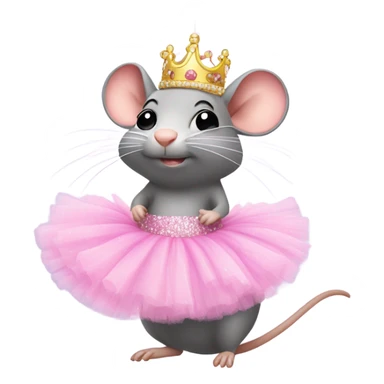 Rat with pink tutu and tiara sticker