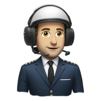 macron avec un casque sticker