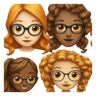 Ginger girl with glasses and a  brunette Mexican girl sticker