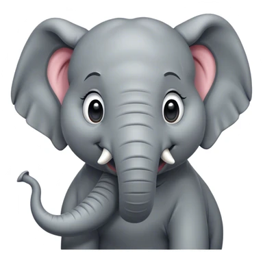 Cinematic Comical Elephant Portrait Emoji, Head tilted dramatically with an exaggeratedly amused expression, featuring a striking gray hide with whimsical wrinkles and wide, expressive eyes full of playful disbelief, Simplified yet hilariously expressive features, highly detailed, glowing with a slightly sassy glow, high shine, dramatic yet playful, stylized with an air of cheeky mischief, bright and endearing, soft glowing outline, capturing the essence of a spirited and over-the-top elephant, so meme-worthy it feels like it could trumpet its way into internet fame instantly! sticker