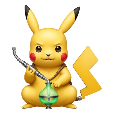 Pikachu smokes hookah sticker