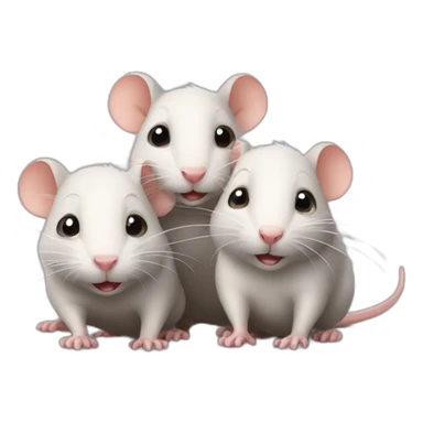 Three cute rats sticker
