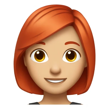 Chili red hair bob cut smiling girl sticker