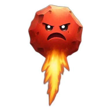 red meteor with angry face sticker