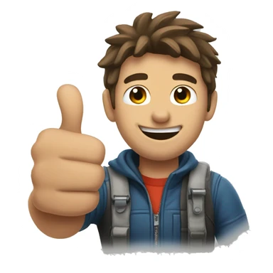 logan howlett giving a thumbs up sticker