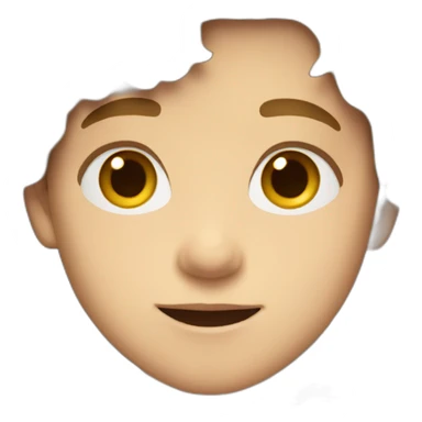 white young boy with middle part brown hair and a brown jacket sticker