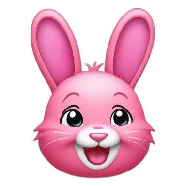Pink rabbit winking sticker