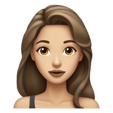 Beautiful woman, long brown hair, beige skin, model volume lips, big eyes  sticker