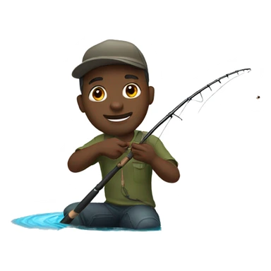 Black guy fishing  sticker