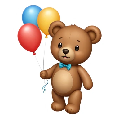Brown Teddy and balloon sticker