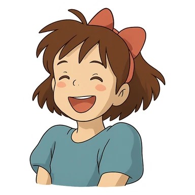 ghibli style character with a joyful expression sticker