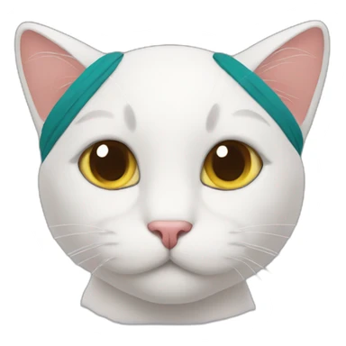 Cat with a headband sticker
