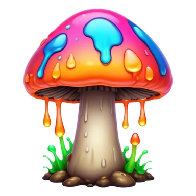 gummy neon melting mushroom  sticker