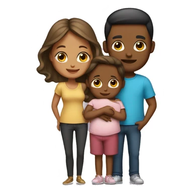 Couple hold baby twins  sticker