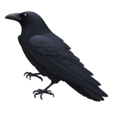 A minimalist raven with its wings spread wide sticker