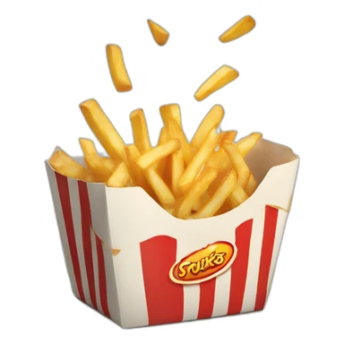 exploading box of french fries  sticker