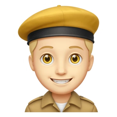 Smile face klasyczny ten żółty, klasyczna emotka messengerowa, lecz z pejsami i beretem żydowskim  sticker