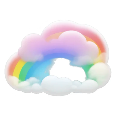 rainbow cloud smiling sticker