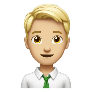 young white boy at marketing with a bow sticker