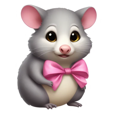 chubby possum add a girly bow sticker