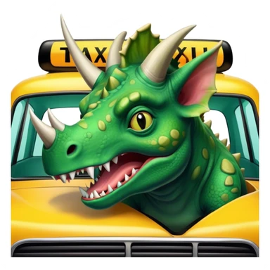 angry office triceratops in a taxi sticker