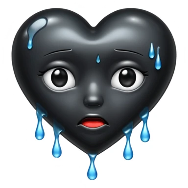 black heart crying sticker