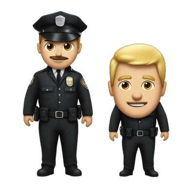 Fried man with non fried man cop suit on top sticker