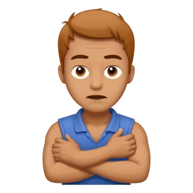 a mad holding his neck crossung arms sticker