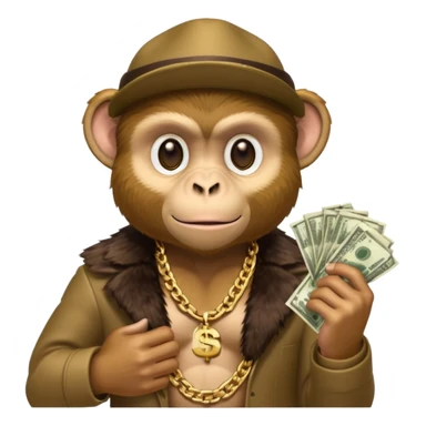 gangester monkey with money sticker