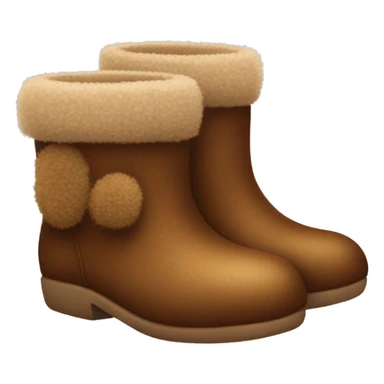 cute brown fuzzy boots sticker