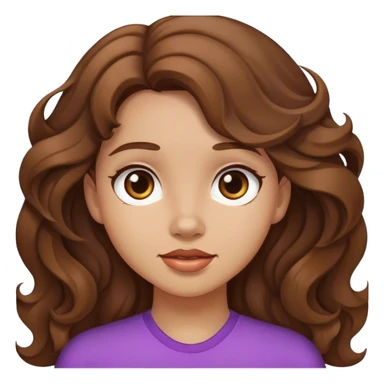 Girl with wavy brown hair and light skin  sticker