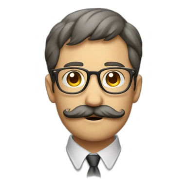 glasses and mustache man begging for help face sticker