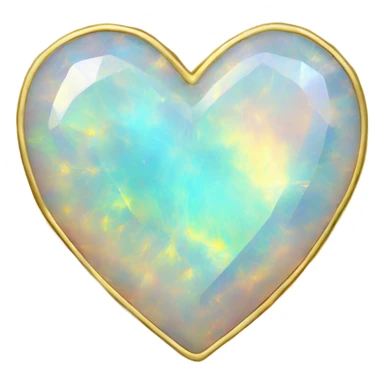 opal gemstone heart gold outline sticker