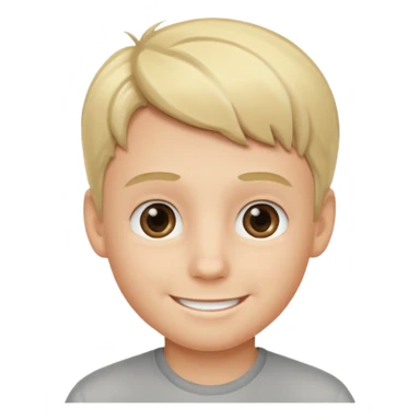 blond boy with grey eyes smiling sticker