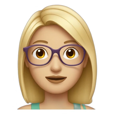 Une fille avec deux mèche blonde et des lunettes sticker