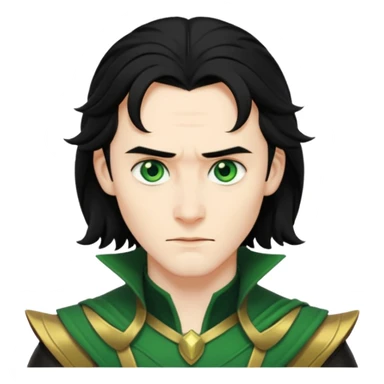 Loki Marvel black hair sticker
